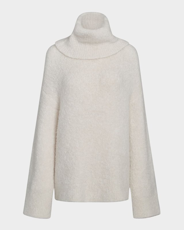 Boucle Turtleneck Tunic Sweater